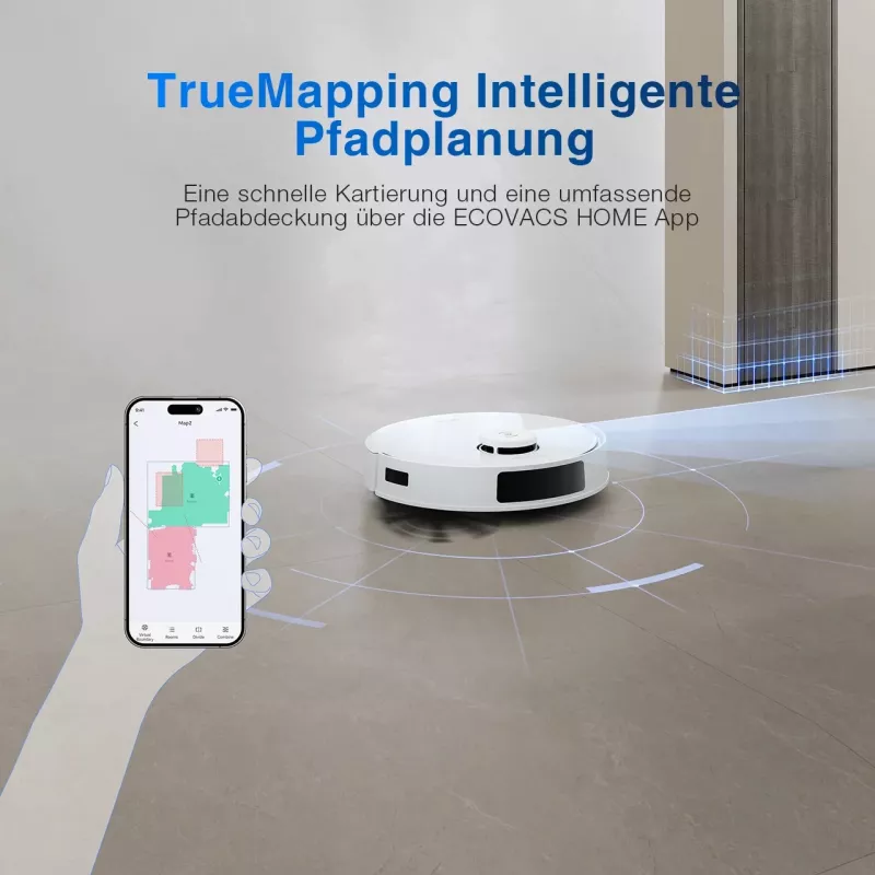 Robot vacuum cleaner Ecovacs DEEBOT N20 — LDS navigation, 8000 Pa, 5200 mAh, 300 min runtime, OZMO mopping, 0.4 L dustbin, balta