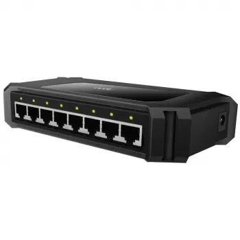 Tīkla slēdzis Cudy GS108D 8 portu Gigabit Ethernet (10/100/1000), 16 Gbit/s komutācija, DC 5V, galddatora, melns