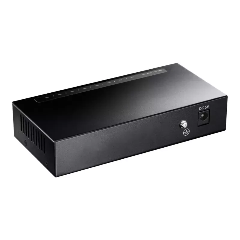 Tīkla slēdzis Cudy GS108 — 8 portu Gigabit Ethernet (10/100/1000), melns, 16 Gbit/s komutācijas jauda