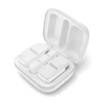 Piespraužams mikrofons RØDE Wireless Micro — bezvadu USB lavalier, 20–20000 Hz, 24 bitu, 100 m diapazons, balts