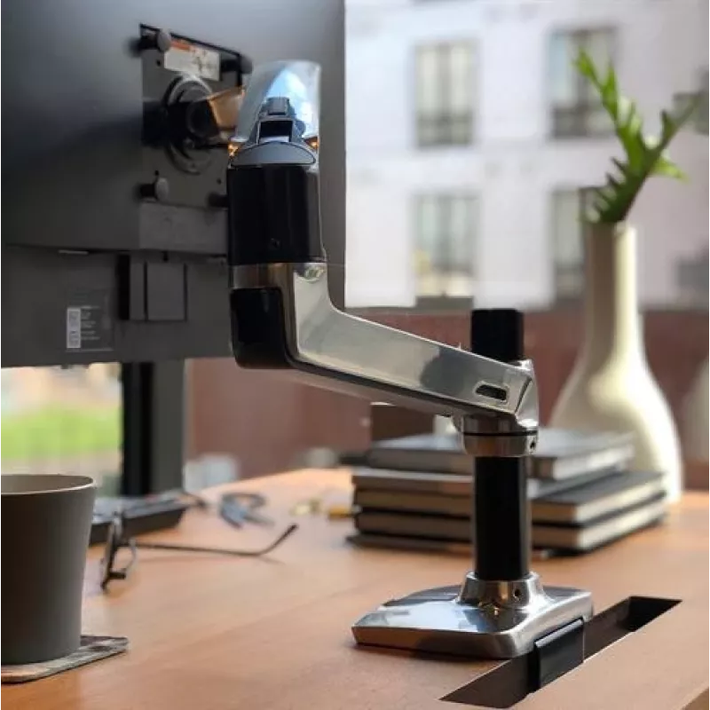 Ergotron LX galda monitora turētājs ar sviru, pulēts alumīnijs