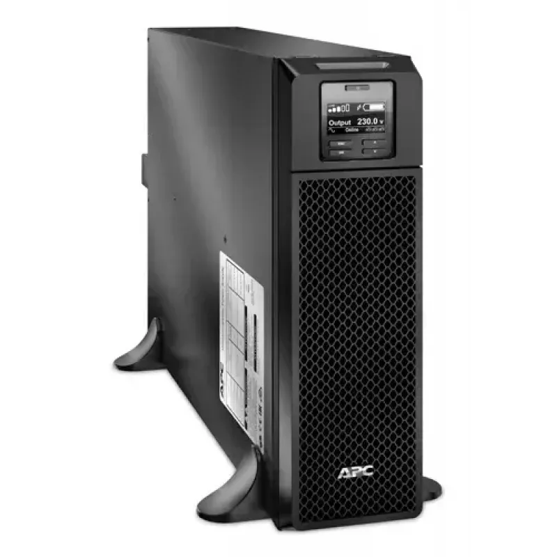 APC Smart-UPS On-Line, 5kVA, tornis, 230V, 6x C13+4x C19 IEC ligzdas, tīkla karte+SmartSlot, paplašināts darbības laiks, bez sliežu komplekta