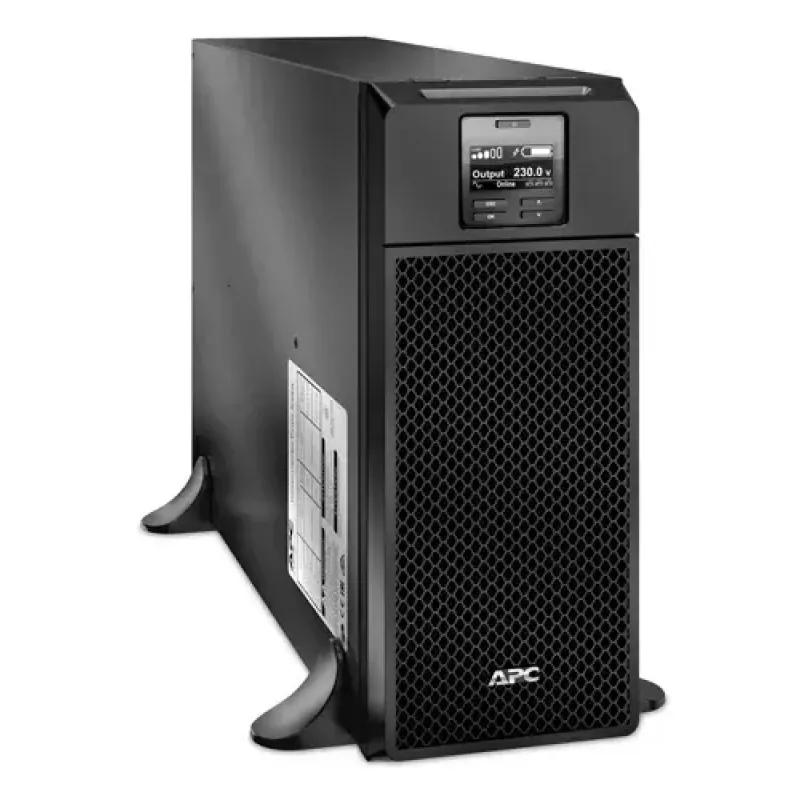APC Smart-UPS On-Line, 6kVA/6kW, Tower, 230V, 6x C13+4x C19 IEC kontaktligzdas, tīkla karte+SmartSlot, paplašināts darbības laiks, bez sliežu komplekta