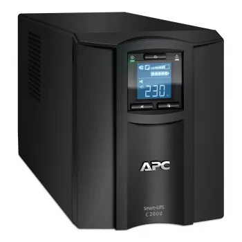 APC Smart-UPS C, Line Interactive, 2000VA, Tornis, 230V, 6x IEC C13+1x IEC C19 kontaktligzdas, USB un seriālais savienojums, AVR, grafiskais LCD