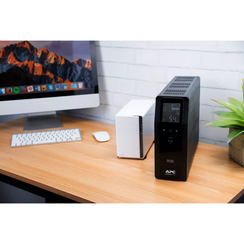 APC Back-UPS Pro, 1200VA/720W, Tornis, 230V, 8x IEC C13 izejas, Sinusoidāls vilnis, AVR, USB Type A + C porti, LCD, Lietotāja nomaināms akumulators