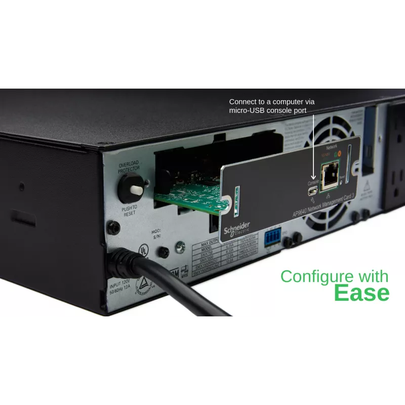 APC AP9640 Smart-UPS tīkla pārvaldības karte (gen3), tīkla pārvaldības karte, SmartSlot, 12.1 mm, 11.4 mm, 38 mm, 80 g