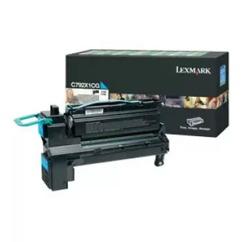 tonera kasete Lexmark C792X1CG 10000 lapas ciāna