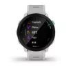Viedpulkstenis GARMIN Forerunner 55 — 42 mm apaļš sporta pulkstenis, GPS/GLONASS/Galileo, 14 dienu akumulators, 5 ATM, balta silikona siksniņa