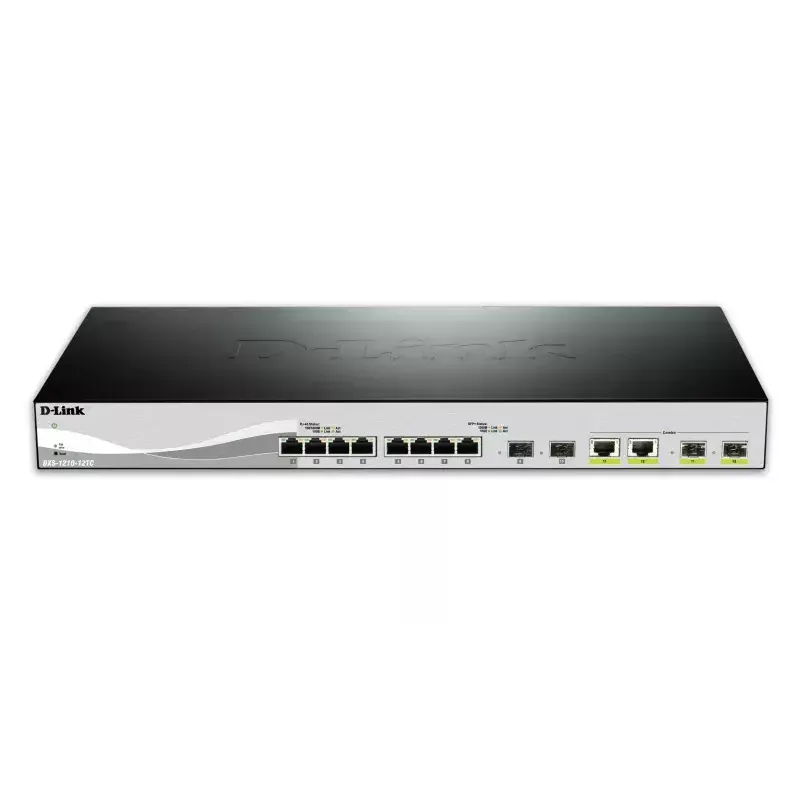 D-Link DXS-1210-12TC/E tīkla slēdzis Pārvaldīts L2 10G Ethernet (100/1000/10000) 1U Melns, Sudrabs