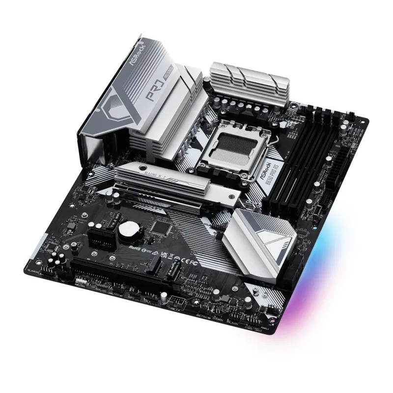 Mātesplate ASRock B650 Pro RS — ATX, Socket AM5, AMD B650, DDR5, 4 DIMM, 128 GB, 2.5Gb LAN, 1x M.2, HDMI, DisplayPort