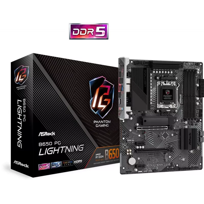 Mātesplate ASRock B650 PG Lightning AM5 AMD B650 USB 3.2 SATA 3 7.1ch HD Audio ATX