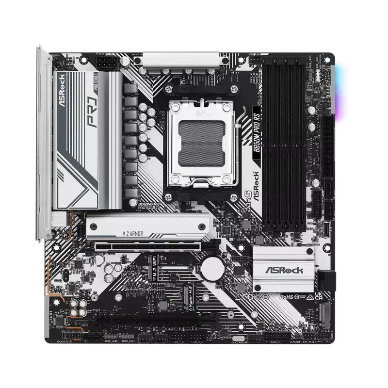 Mātesplate ASRock B650M Pro RS — AMD B650, Socket AM5, micro ATX, DDR5, 4x DIMM, 128 GB, 2.5Gb LAN, 1x M.2, HDMI, DP