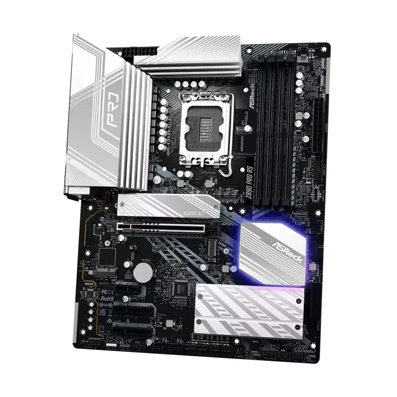 Mātesplate ASRock Z890 Pro RS — Intel Z890, LGA 1851, ATX, 4x DDR5 sloti, PCIe Gen5 x16, 2.5Gb LAN, Thunderbolt 4