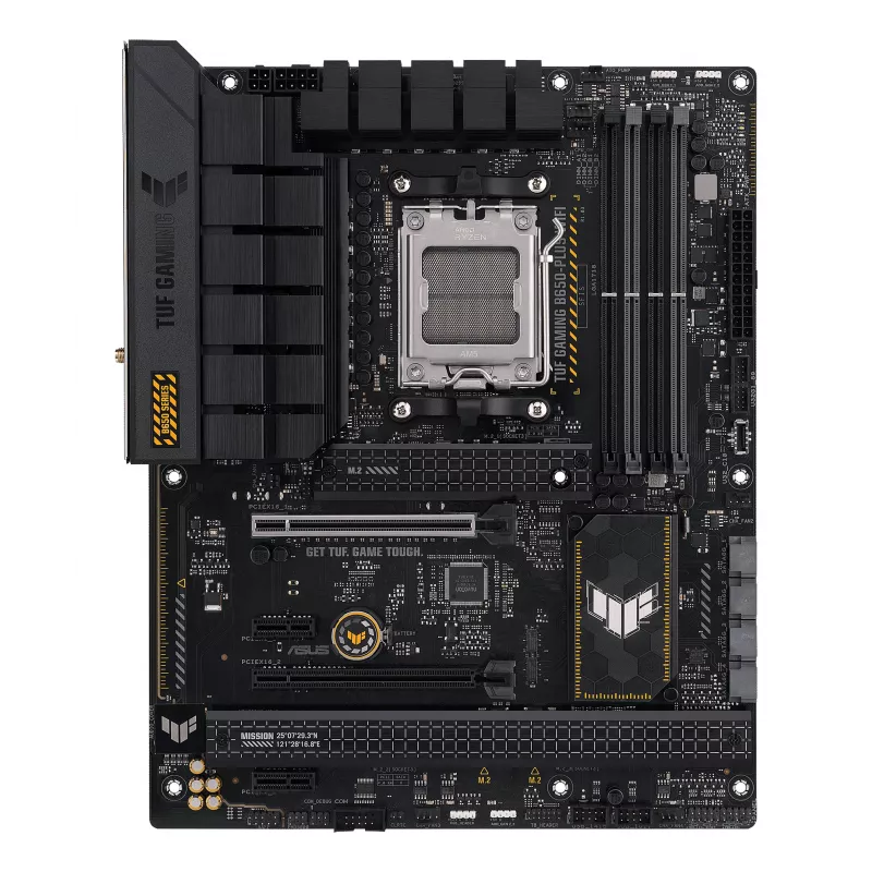 Mātesplate ASUS TUF GAMING B650-PLUS WIFI — AMD B650, Socket AM5, ATX, DDR5, 4 DIMM, Wi‑Fi 6, 2.5Gb LAN, 3x M.2