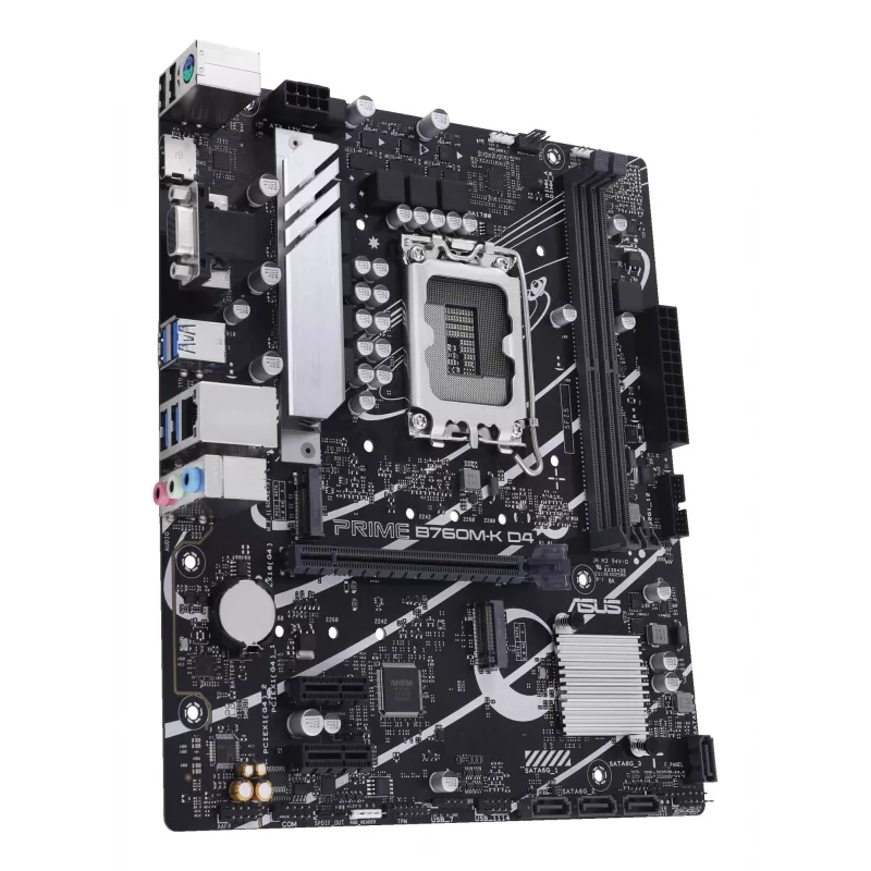 Mātesplate ASUS PRIME B760M-K D4 — Intel B760, LGA 1700, Micro ATX, 2x DDR4 DIMM, 64 GB, M.2, SATA III, 2.5Gb Ethernet