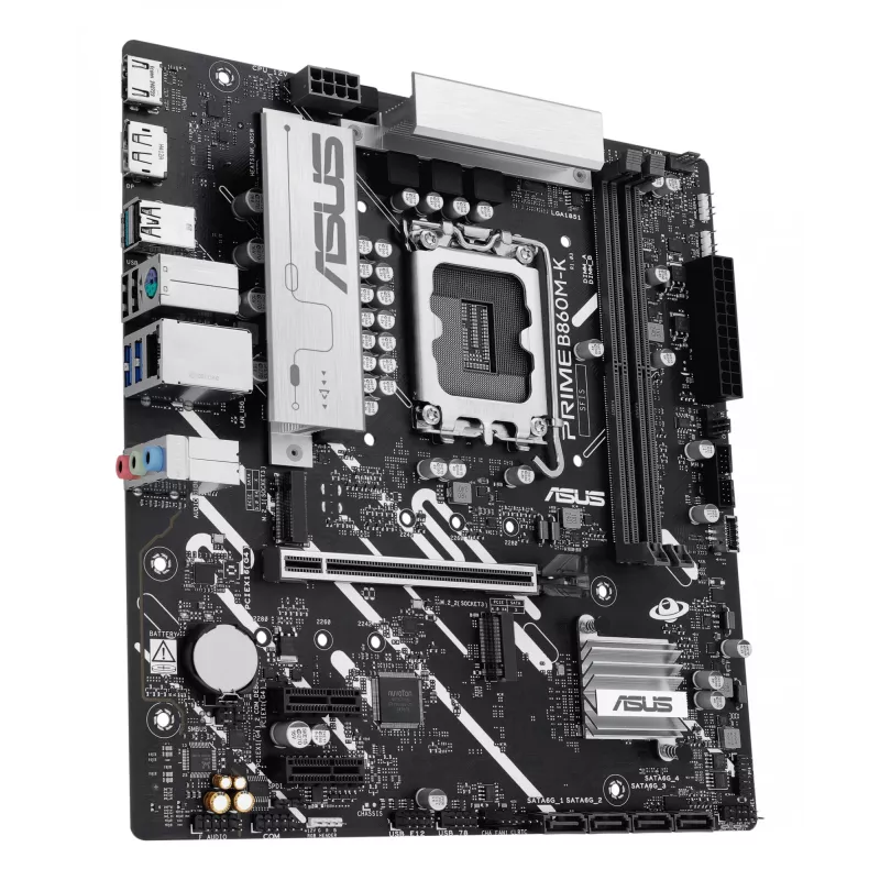 Mātesplate ASUS PRIME B860M-K — Intel B860, LGA 1851, micro ATX, DDR5, 2x M.2, 2 DIMM, 2.5Gb LAN