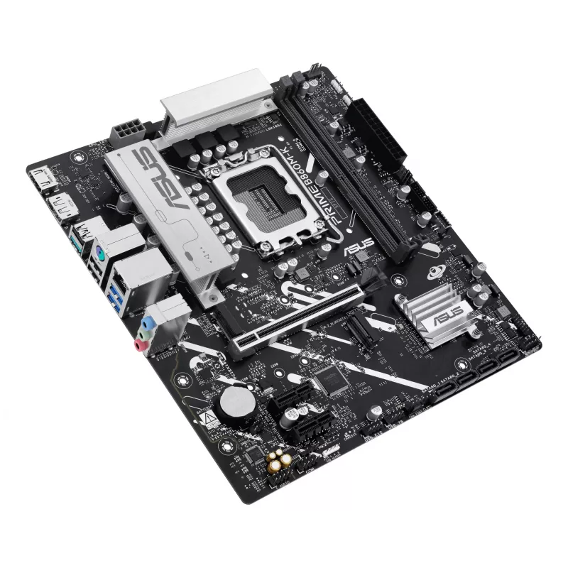 Mātesplate ASUS PRIME B860M-K — Intel B860, LGA 1851, micro ATX, DDR5, 2x M.2, 2 DIMM, 2.5Gb LAN