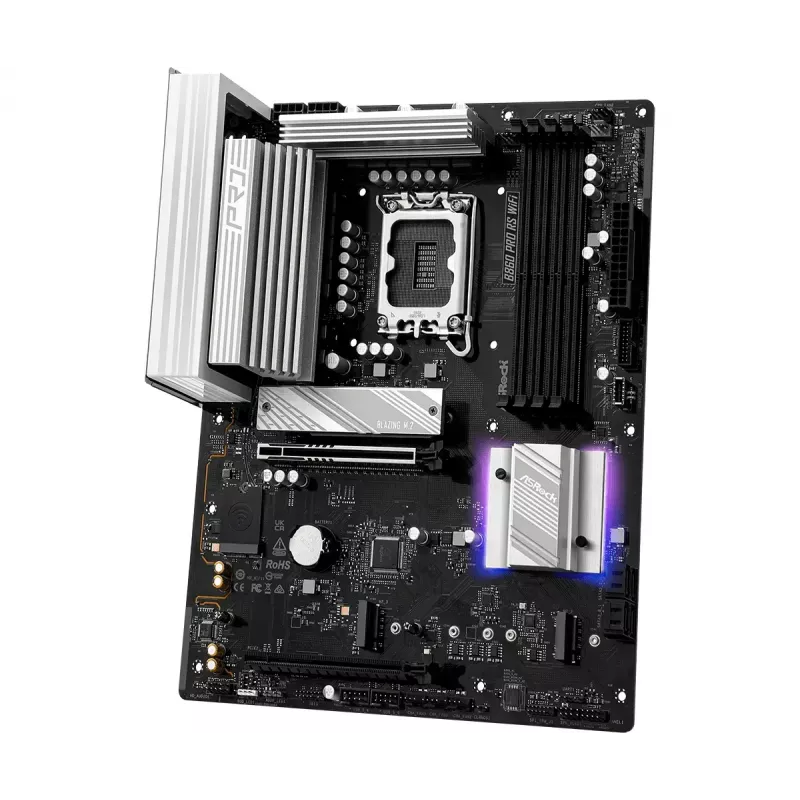 Mātesplate ASRock B860 Pro RS WiFi Intel B860 LGA1851 ATX, 4x DDR5 sloti, 256GB, Wi‑Fi 6E, 2.5GbE