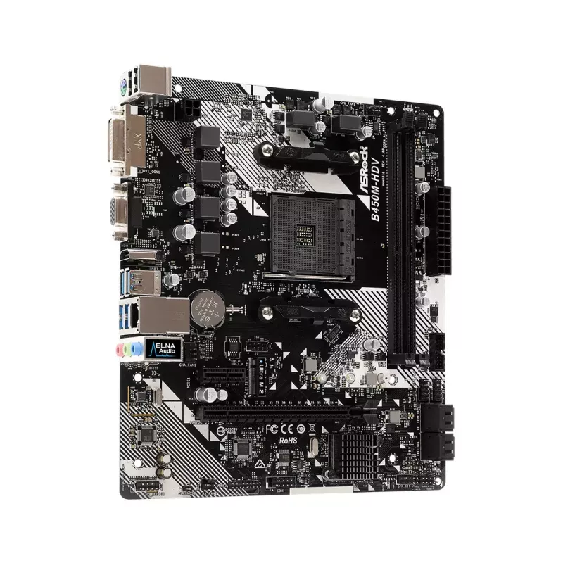 Mātesplate ASRock B450M-HDV R4.0 AMD B450 Socket AM4 micro ATX