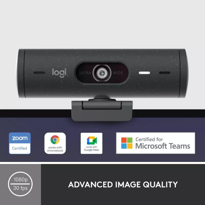 LOGITECH Brio 500 Full HD tīmekļa kamera, grafīta krāsa