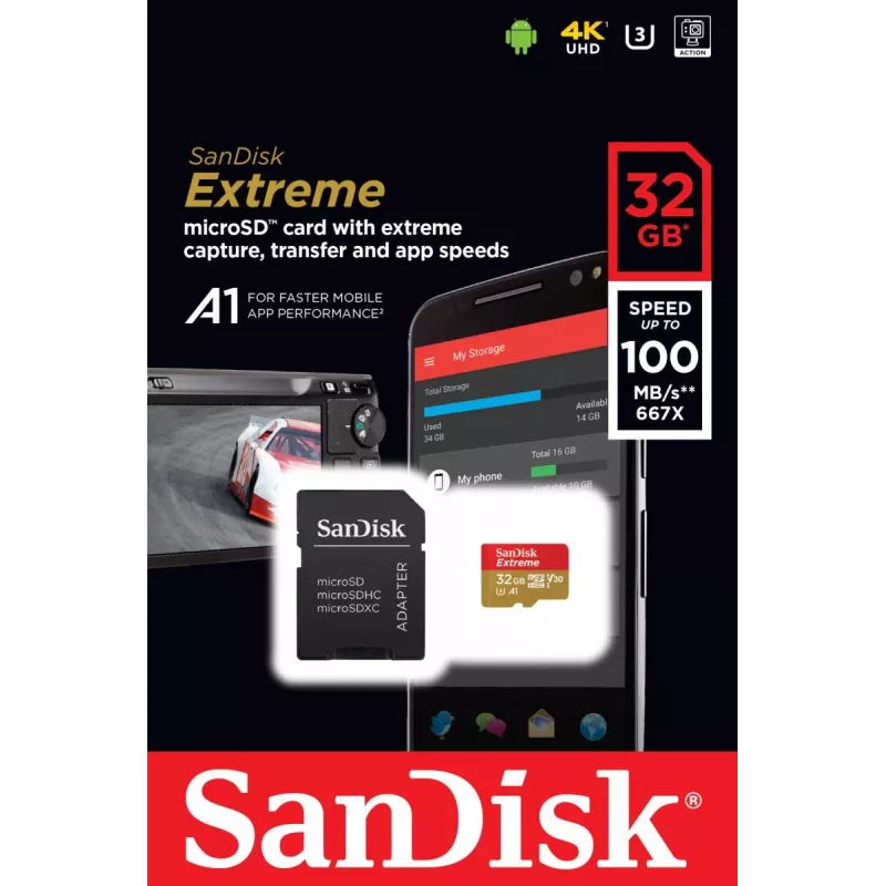 Flash atmiņa SanDisk 32GB MicroSDHC UHS-I Class 10 SDSQXAF-032G-GN6MA