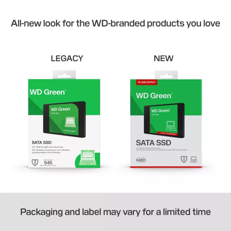 WESTERN DIGITAL SSD - WD zaļa -1TB - SATA 6Gb/s - 2,5 inch/7mm korpusā