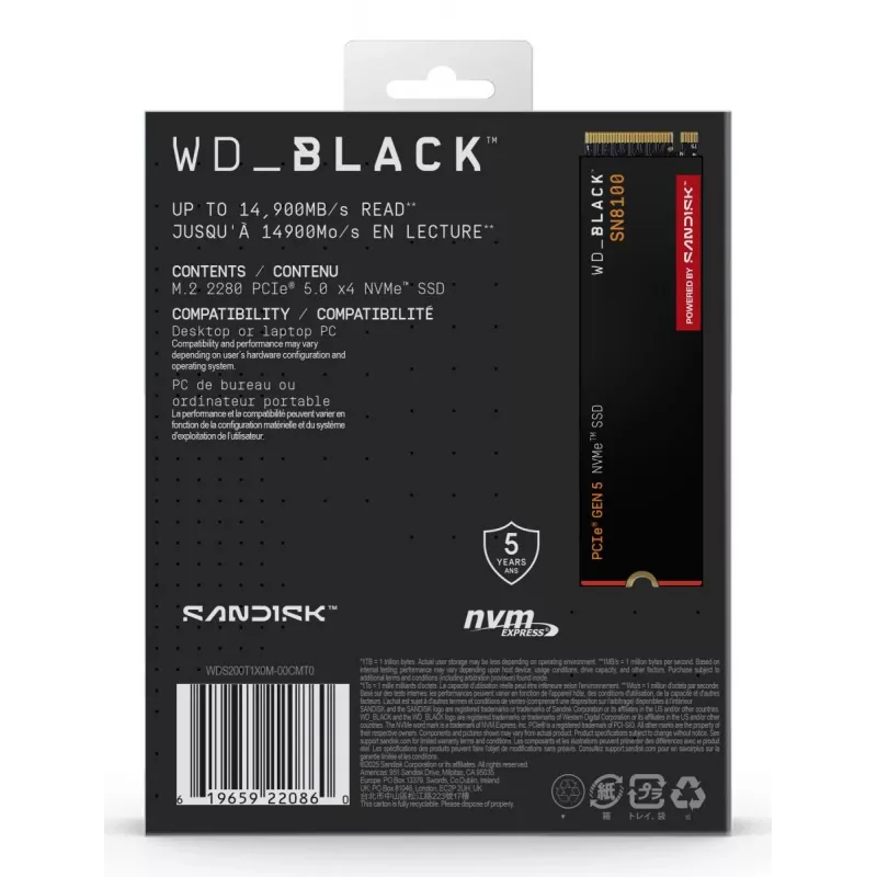 WESTERN DIGITAL SSD - WD_Melns SN8100 - 2TB - M.2 2280