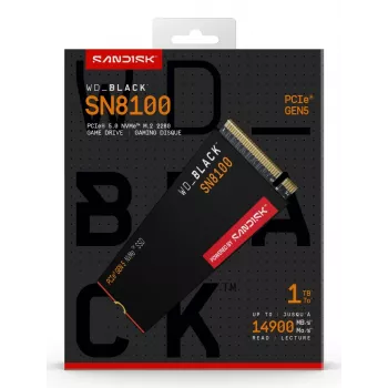 SSD disk Western Digital 1 TB M.2 PCI Express 5.0 Melns SN8100