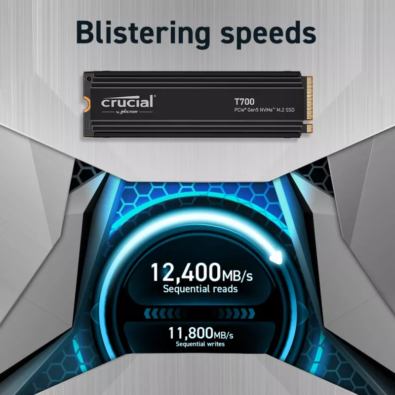 MICRON / CRUCIAL SSD - Crucial T700 - 2TB - Pci-e Gen5 x4 - M.2 2280 - Radiators