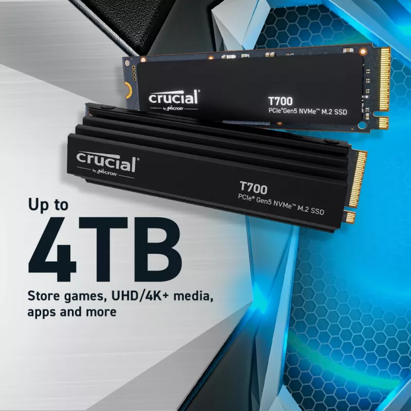 MICRON / CRUCIAL SSD - Crucial T700 - 2TB - Pci-e Gen5 x4 - M.2 2280 - Radiators