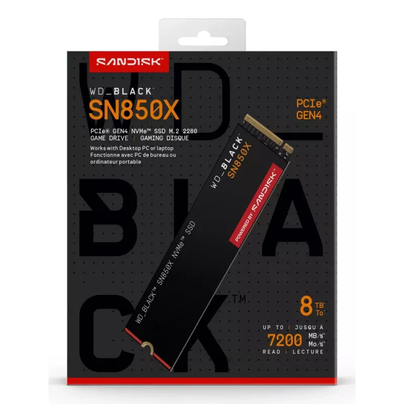 WESTERN DIGITAL SSD - WD_Melns SN850X - 8TB - Pci-e Gen4 x4 - M.2 2280