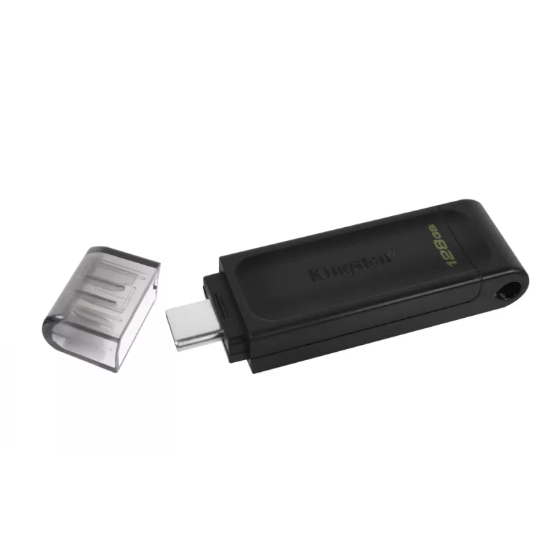 Kingston Technology DataTraveler 128GB USB-C 3.2 Gen 1 70, 128 GB, USB Type-C, 3.2 Gen 1 (3.1 Gen 1), Vāciņš, 7 g, Melns