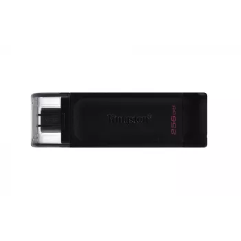 Kingston Technology DataTraveler 256GB USB-C 3.2 Gen 1 70, 256 GB, USB Type-C, 3.2 Gen 1 (3.1 Gen 1), Cap, 7 g, Melns
