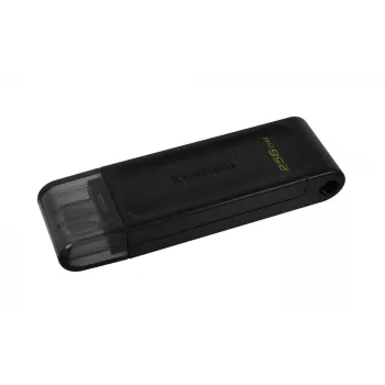 Kingston Technology DataTraveler 256GB USB-C 3.2 Gen 1 70, 256 GB, USB Type-C, 3.2 Gen 1 (3.1 Gen 1), Cap, 7 g, Melns