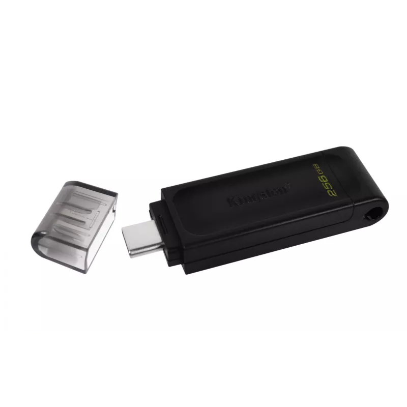 Kingston Technology DataTraveler 256GB USB-C 3.2 Gen 1 70, 256 GB, USB Type-C, 3.2 Gen 1 (3.1 Gen 1), Cap, 7 g, Melns