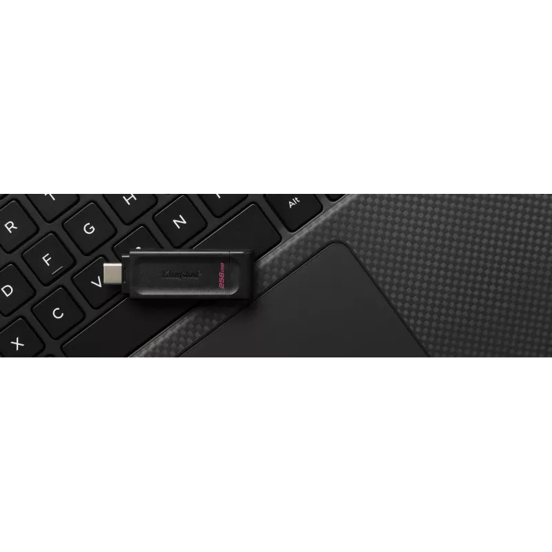 Kingston Technology DataTraveler 256GB USB-C 3.2 Gen 1 70, 256 GB, USB Type-C, 3.2 Gen 1 (3.1 Gen 1), Cap, 7 g, Melns