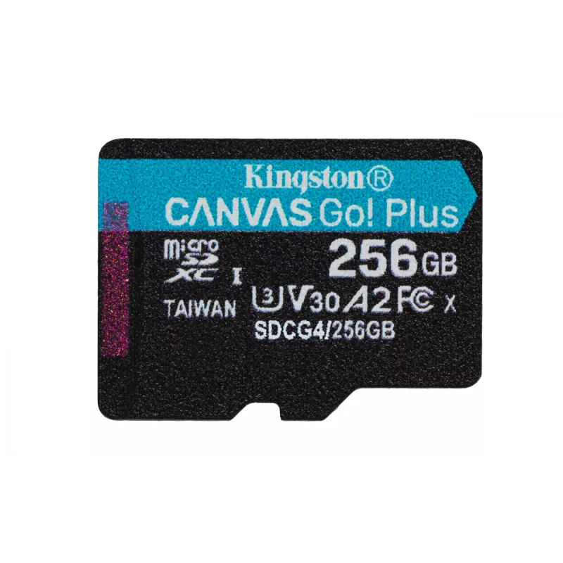 Kingston Technology 256GB microSDXC Canvas Go Plus Gen4 200MB/s A2 U3 V30 karte + adapteris