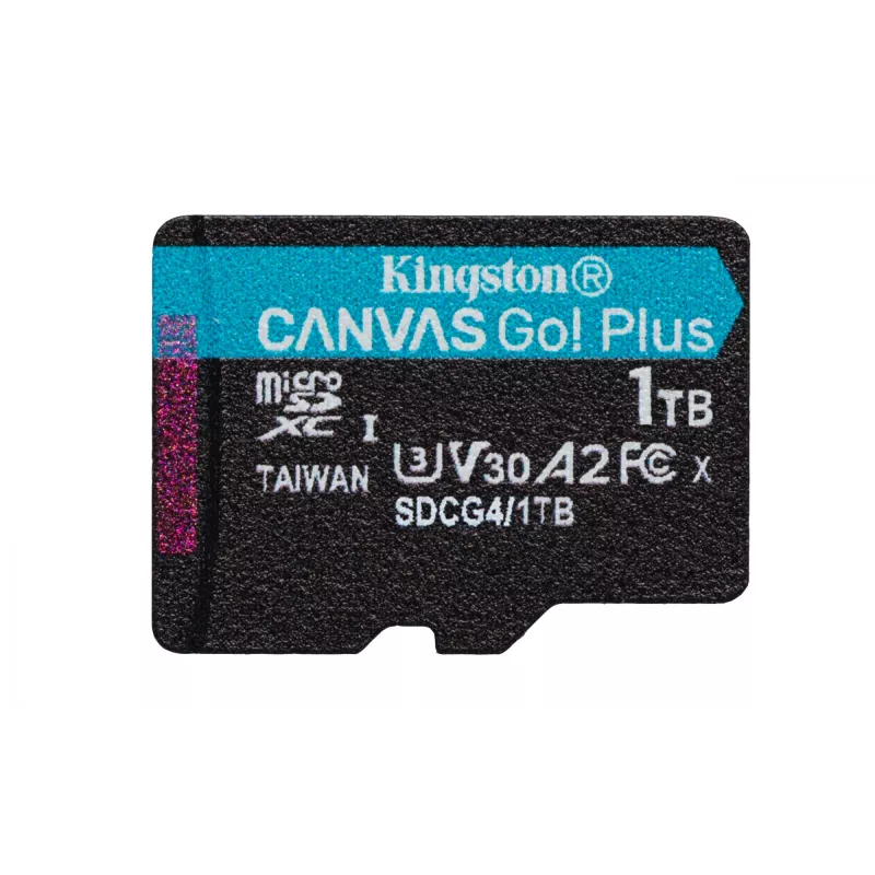 Kingston Technology 1TB microSDXC Canvas Go Plus Gen4 200MB/s A2 U3 V30 karte + adapteris