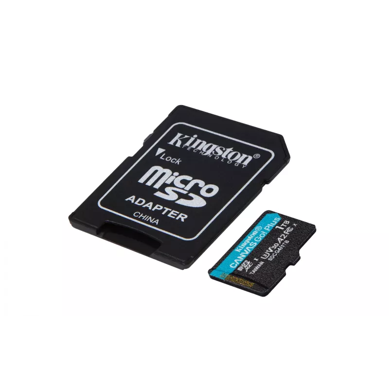 Kingston Technology 1TB microSDXC Canvas Go Plus Gen4 200MB/s A2 U3 V30 karte + adapteris