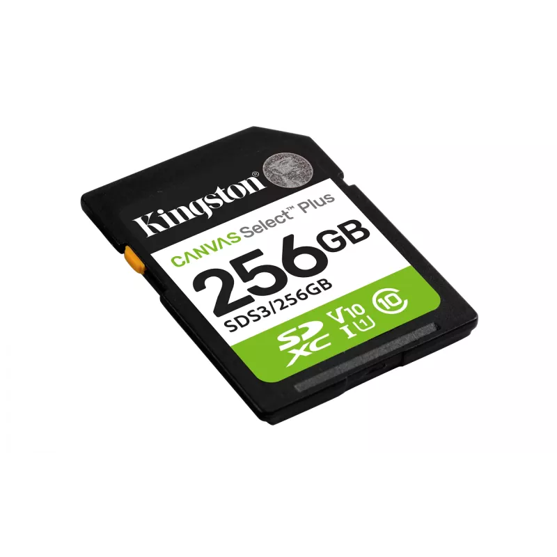 SDXC atmiņas karte KINGSTON Canvas Select Plus Gen3 256GB SD UHS‑I 150MB/s C10 U1 V10