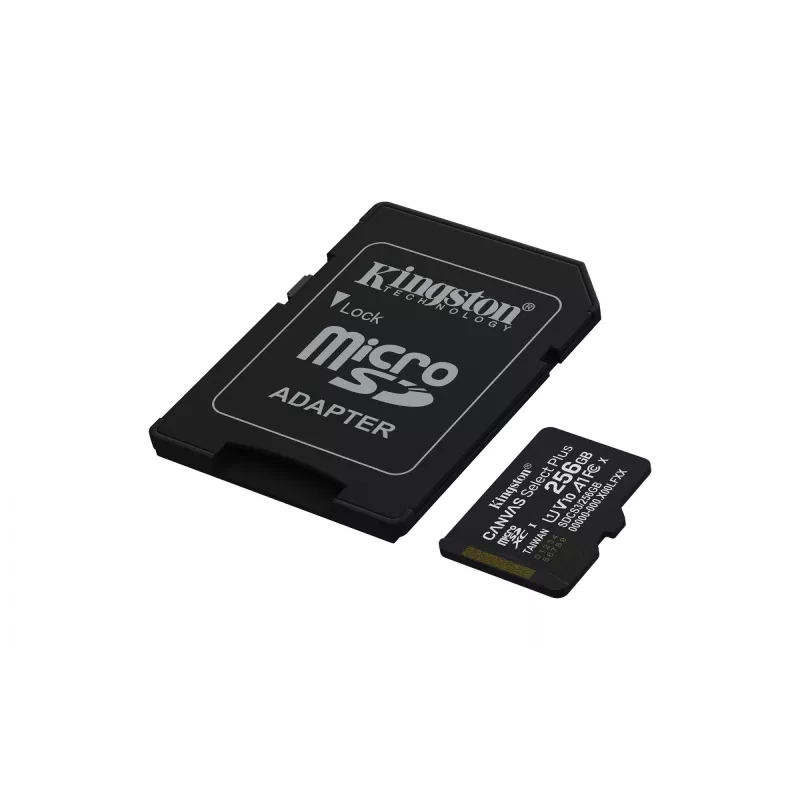 MicroSDXC atmiņas karte KINGSTON 256GB UHS‑I Canvas Select Plus Gen3, Class 10, 150 MB/s, A1, V10