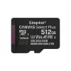 Kingston Technology 512 GB microSDXC Canvas Select Plus Gen3 150 MB/s A1 karte + adapteris