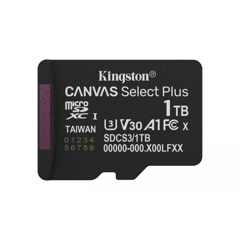 Kingston Technology 1TB microSDXC Canvas Select Plus Gen3 150MB/s A1 karte + adapteris