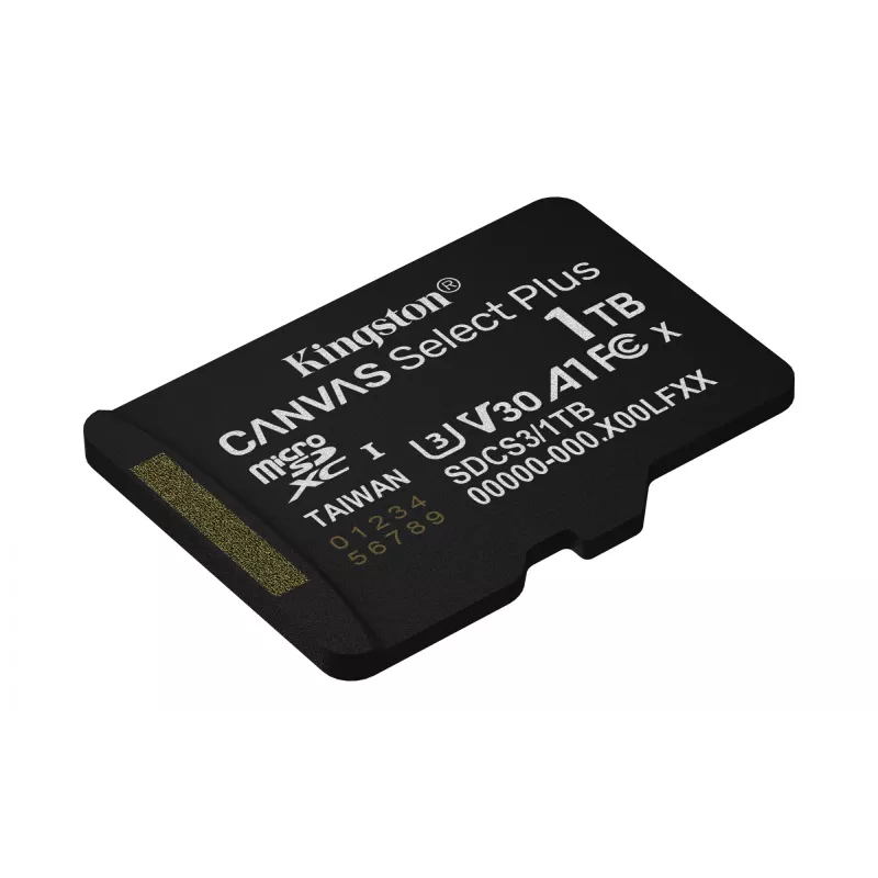 Kingston Technology 1TB microSDXC Canvas Select Plus Gen3 150MB/s A1 karte + adapteris