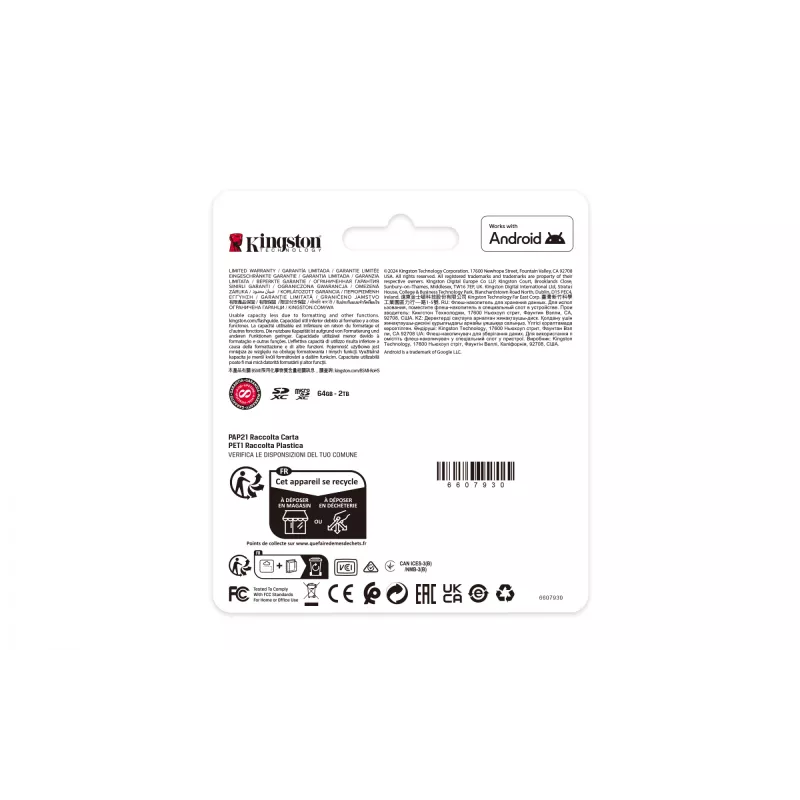 Kingston Technology 1TB microSDXC Canvas Select Plus Gen3 150MB/s A1 karte + adapteris