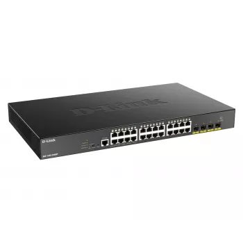D-Link 24 portu Gigabit PoE viedais pārvaldāmais slēdzis ar 4x 10G SFP+, 370 vati