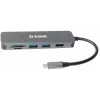 D-Link 6-in-1 USB-C centrmezgls ar HDMI/karšu lasītāju/barošanas padevi