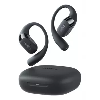 Austiņas JLAB AUDIO SHOKZ OpenFit 2 — kaulu vadītspējas, bezvadu, atvērtas auss ar auss āķi, melnas