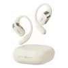 Atvērtās auss bezvadu austiņas Shokz OpenFit 2 — Bluetooth 5.4, IP55, kaulu vadītspēja, 11 h atskaņošana (48 h ar maciņu), USB‑C, smilškrāsā
