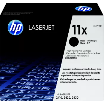 HP 11X augstas ietilpības melna oriģinālā LaserJet tonera kasetne, 1 gab.